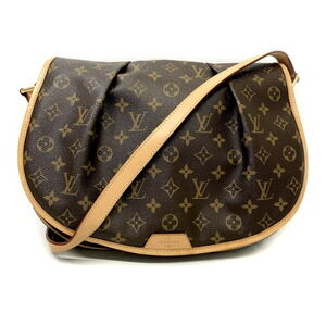 Louis Vuitton Menilmontant Monogram Shoulder Bag Brown